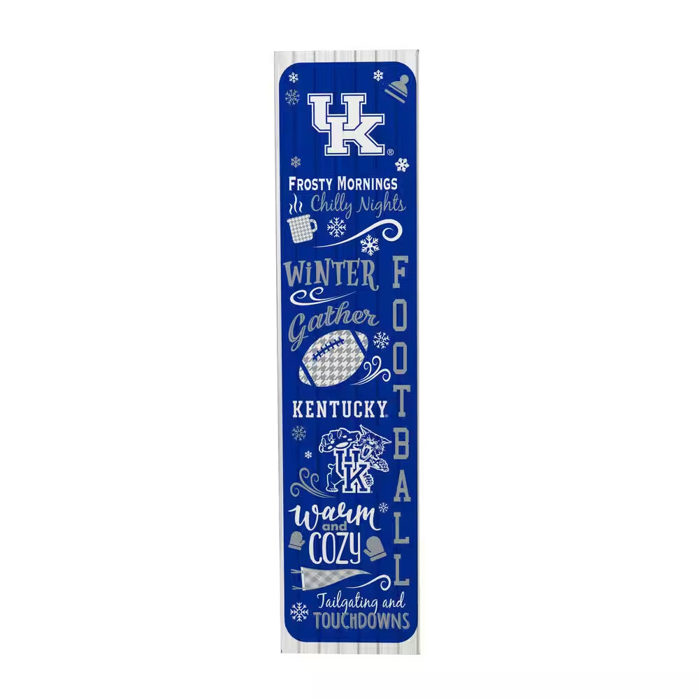 47 In. Double Sided Leaner Porch Sign, University of Kentucky, Winter Seasonal