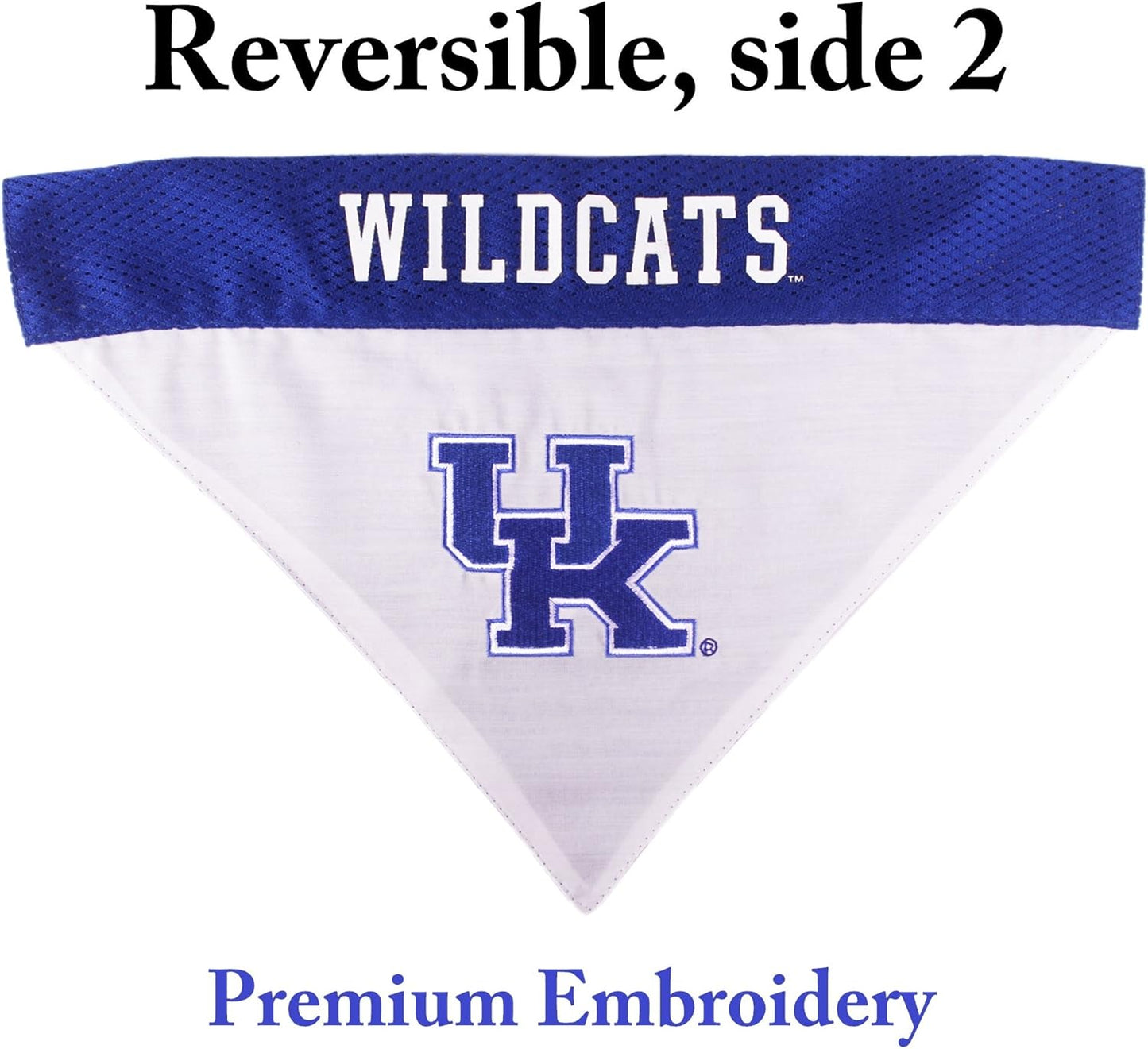 Collegiate Pet Accessories, Reversible Bandana, Kentucky Wildcats, Small/Medium