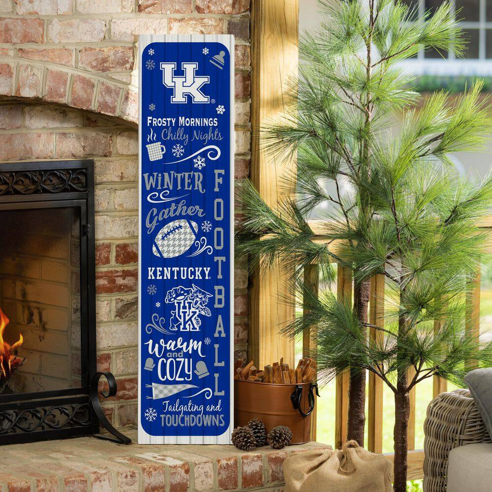 47 In. Double Sided Leaner Porch Sign, University of Kentucky, Winter Seasonal