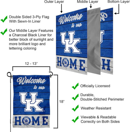 Kentucky Wildcats Welcome to Our Home Double Sided Garden Yard Flag